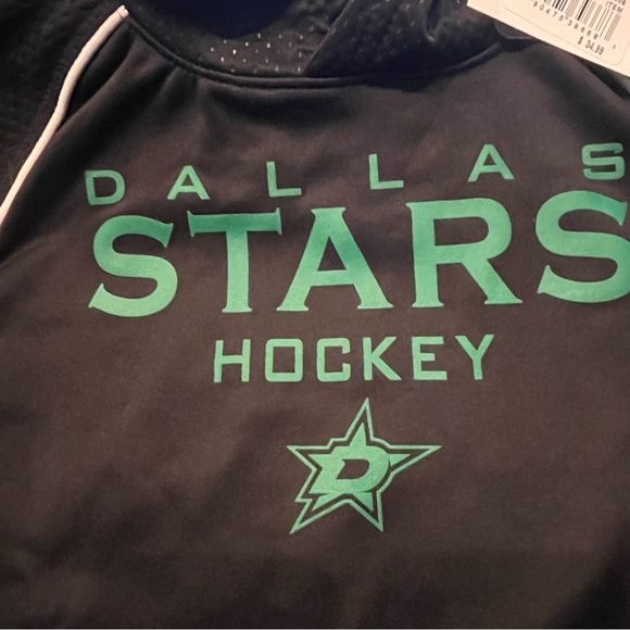 NHL Dallas Stars Hockey Officially Licensed Boys Black Green Hoodie Small. NEW! - Picture 2 of 8